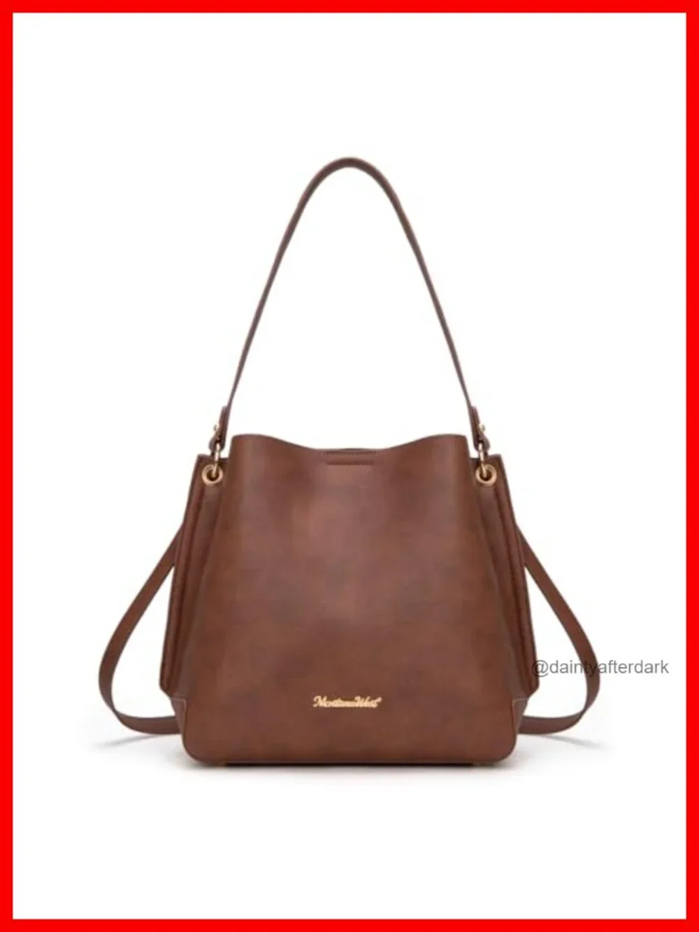 Medium Hobo Bag with 3 Compartments, Center Zip Divider, Detachable Crossbody